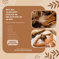 Spa Día + Almuerzo + Masaje de Relajación (30 Minutos)