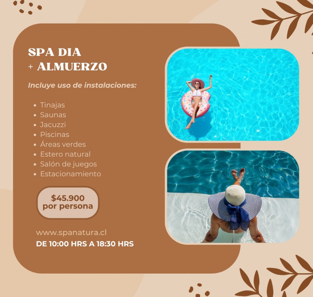 Spa Día + Almuerzo + Uso de Instalaciones Spa Día + Almuerzo + Uso de Instalaciones