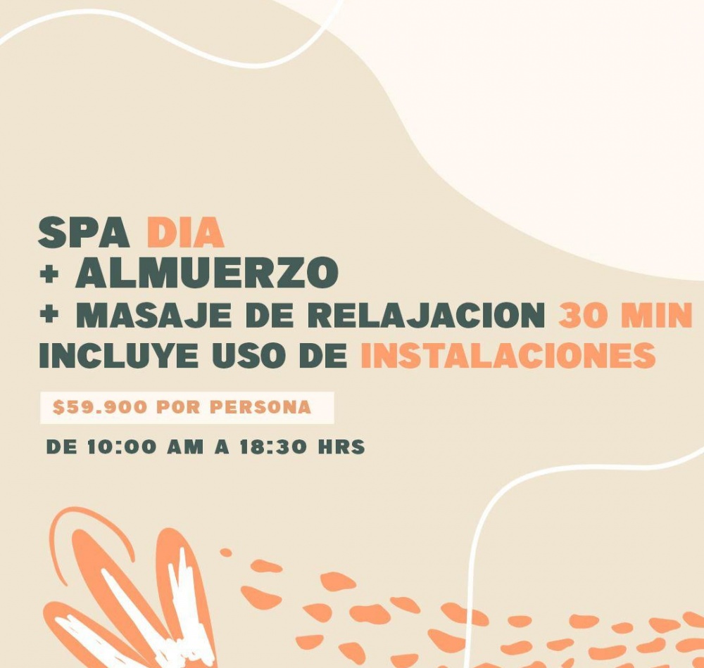 Spa Día + Almuerzo + Masaje de Relajación de 30 Minutos