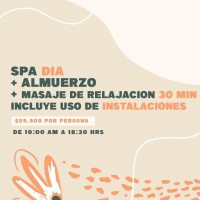 Spa Día + Almuerzo + Masaje de Relajación de 30 Minutos