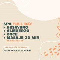 Spa Full Day + Desayuno + Almuerzo + Once + Masaje de Relajación de 30 Minutos