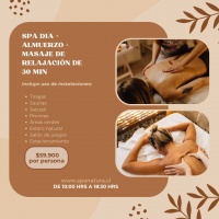 Spa Día + Almuerzo + Masaje de Relajación (30 Minutos)